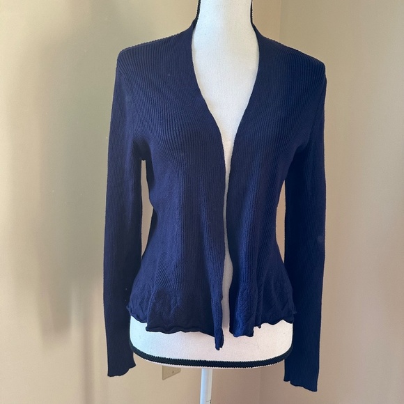 *DAISY FUENTES* Blue Long Sleeve Fashion Open Cardigan Size Medium - Picture 1 of 9